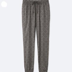 UNIQLO drape pants, tile-print